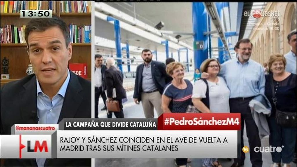 Pedro Sánchez: "Creo que el PSOE va a ser la segunda fuerza en Cataluña"
