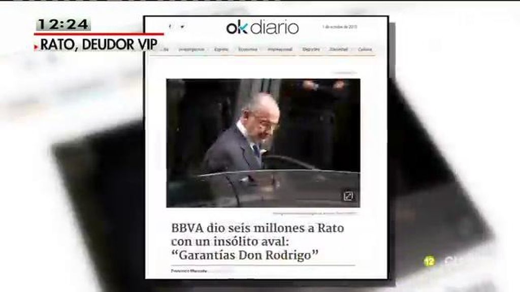 BBVA dio 6 millones a Rato siendo ministro con su nombre como aval, según Okdiario