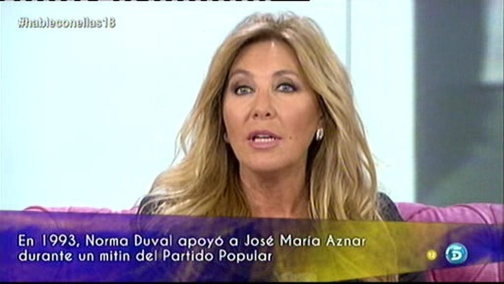 Norma: "No estoy arrepentida de haber apoyado a José María Aznar"