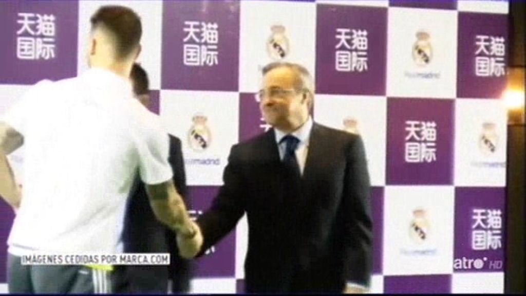 Primera toma de contacto en China entre Florentino Pérez y Sergio Ramos
