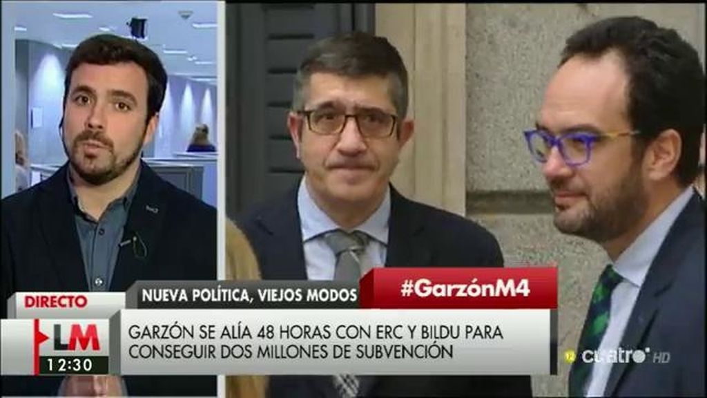 Garzón, de Podemos: “Nos impidió hacer un grupo para que los valencianos tuvieran grupo propio y estuviéramos nosotros”