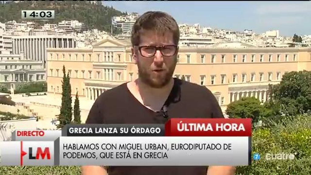 Miguel Urban: “Se ha hecho una auditoría de la deuda griega y se ha dicho que el 75% es insostenible, ilegal e insoportable”