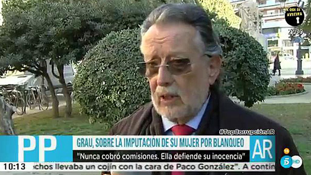 Alfonso Grau preocupado por el estado de salud de su mujrer, imputada por blanqueo
