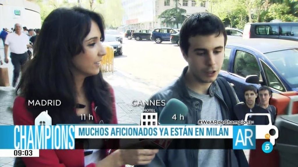 Aficionados españoles presentes en Milán