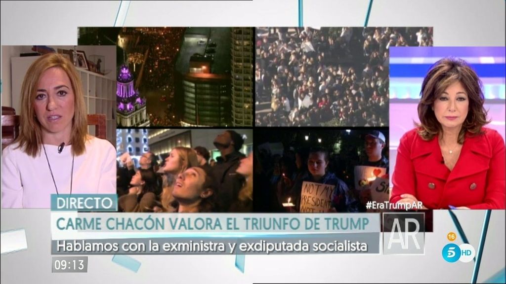 Carme Chacón: "Trump utiliza sin tapujos la mentira y el ataque personal"