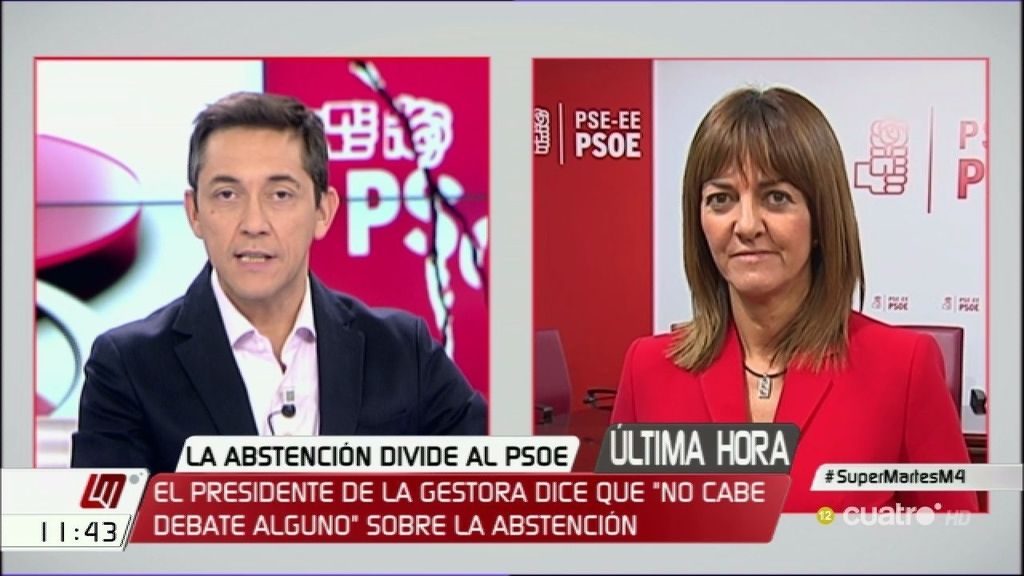 Idoia Mendia, sobre la gestora del PSOE: "Están tratando de romper el partido"