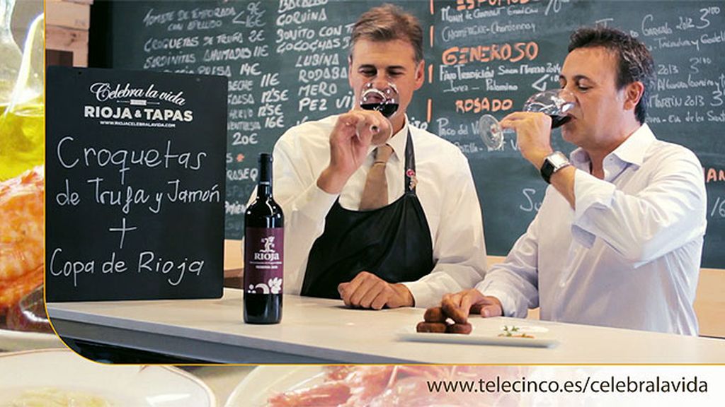 'Restaurante Vinoteca García de Navarra', croquetas de trufa y copa de Rioja