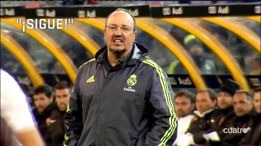 Benítez se estrena en el banquillo del Madrid dejando claro que su método es la libreta
