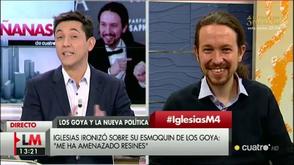 Pablo Iglesias, sobre su polémico esmoquin en los Goya: "Estaba acojonado por las amenazas de Resines"