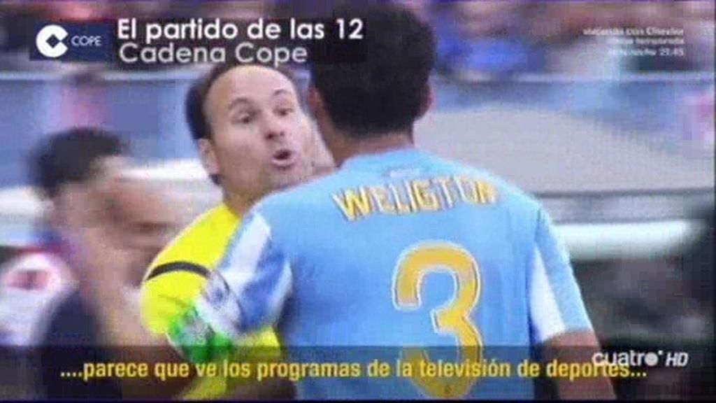 Weligton Robson, del Málaga, confirma que Mateu Lahoz ve Deportes Cuatro