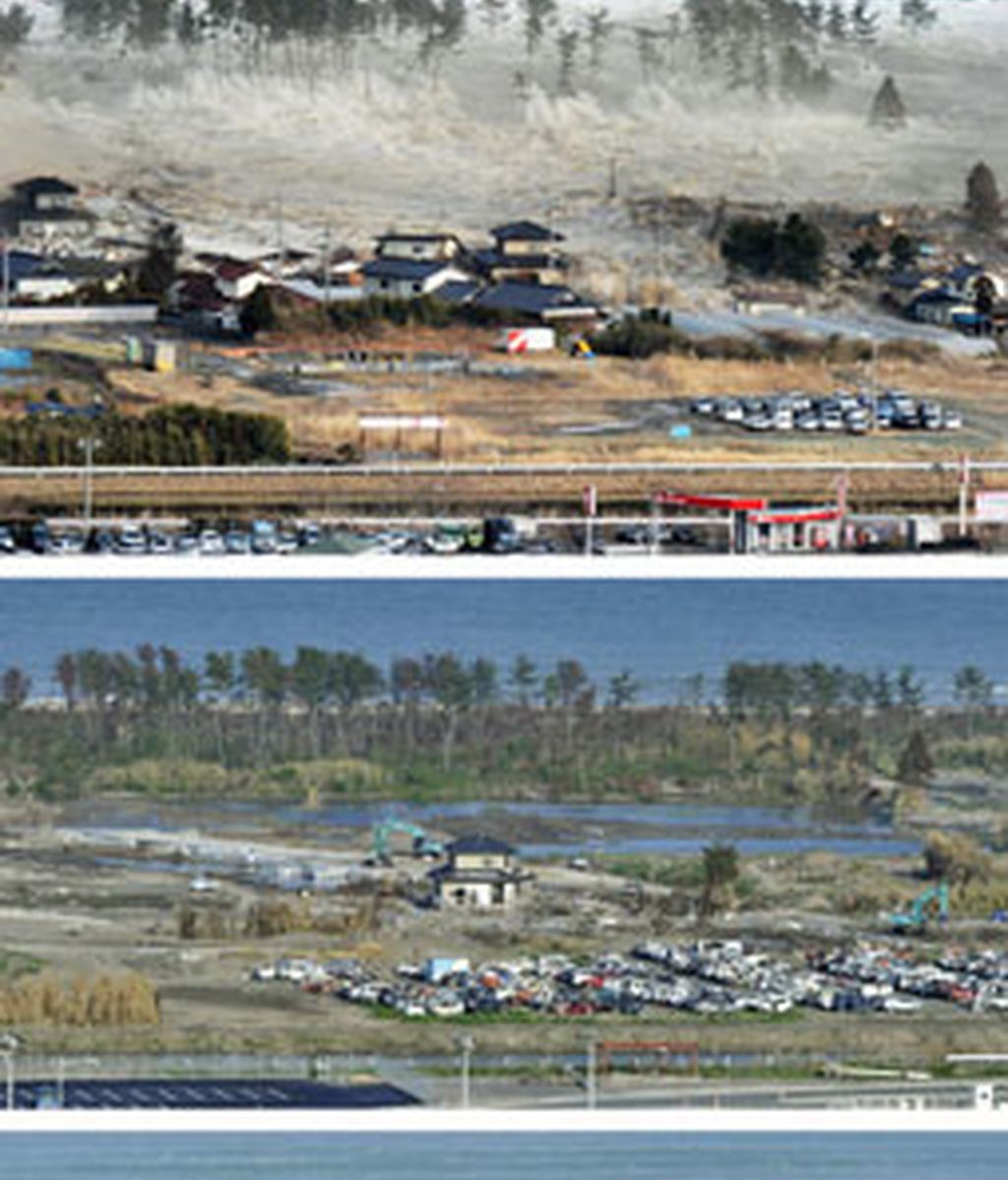 El antes y el después del tsunami que arrasó Japón
