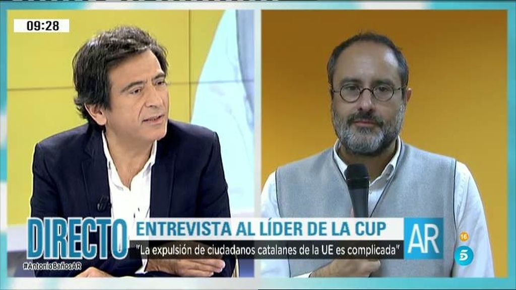 Antonio Baños, de la CUP: "No nos preocupa salir de la Unión Europea"