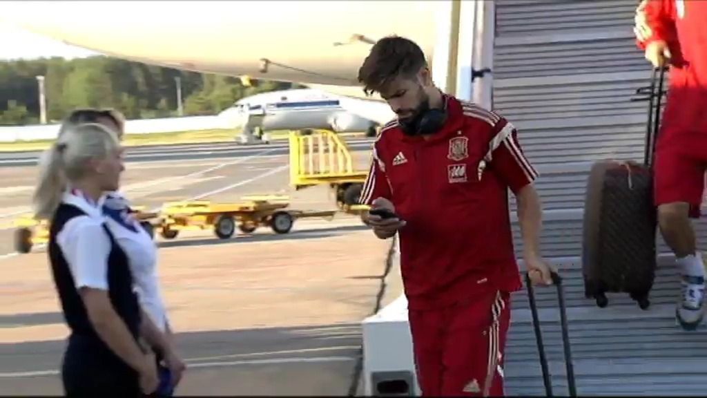 La selección española aterriza en Minsk