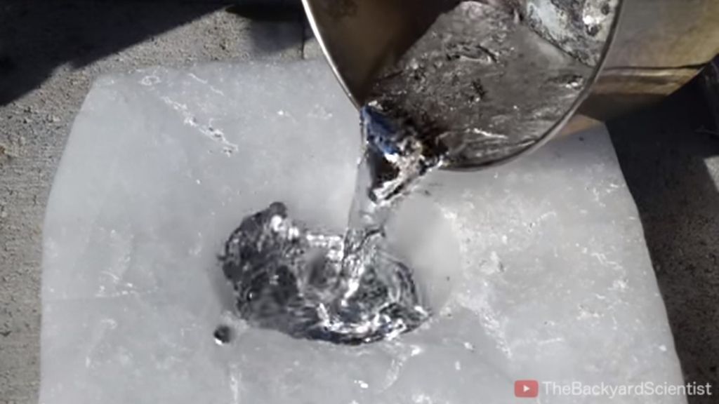 ¿Qué ocurre cuando se mezcla aluminio fundido con hielo seco?