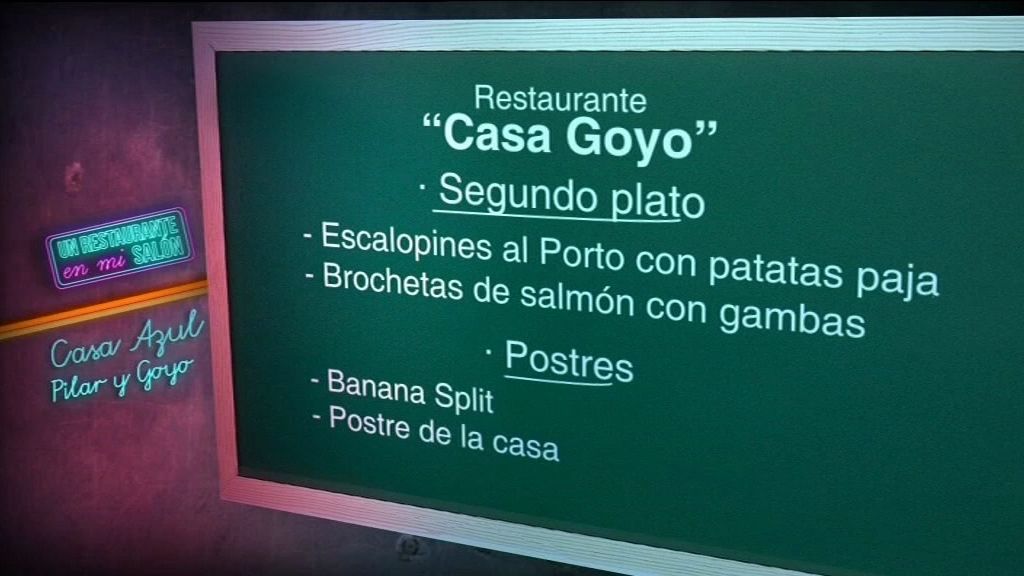 El menú del restaurante 'Casa Goyo'