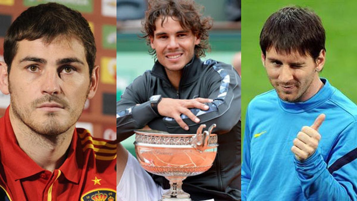 Casillas, Nadal y Messi, dan la felicidad a los españoles