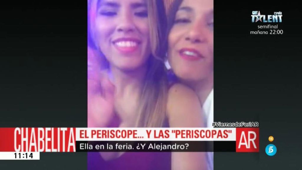 Chabelita debuta en 'Periscope' en la Feria con sus amigos y sin Alejandro