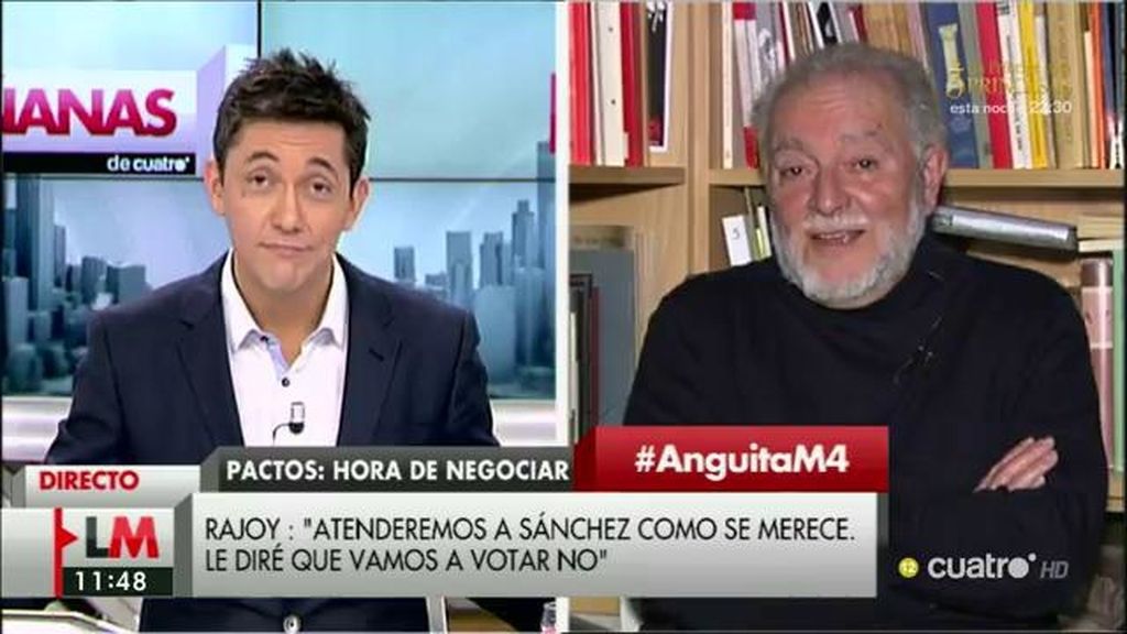 Julio Anguita: "El PSOE no puede gobernar si no se abstiene el PP y viceversa"
