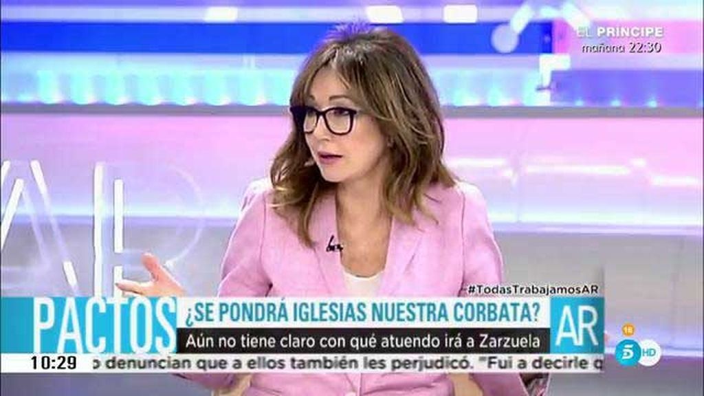 Ana Rosa: "Pablo Iglesias puede ir con corbata, sin ella o en pelotas"