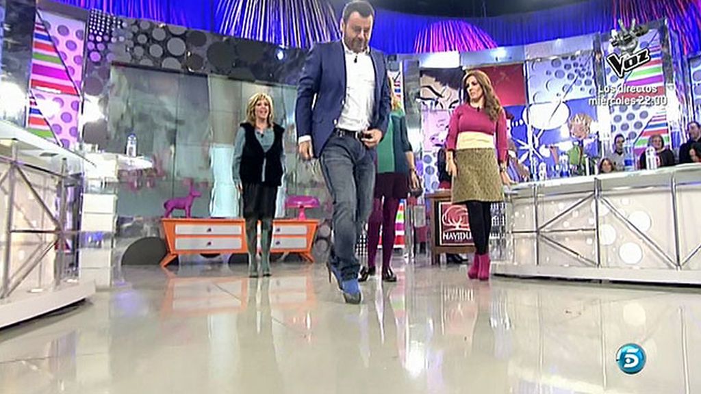 Jorge Javier Vázquez comprueba lo que es andar con tacones