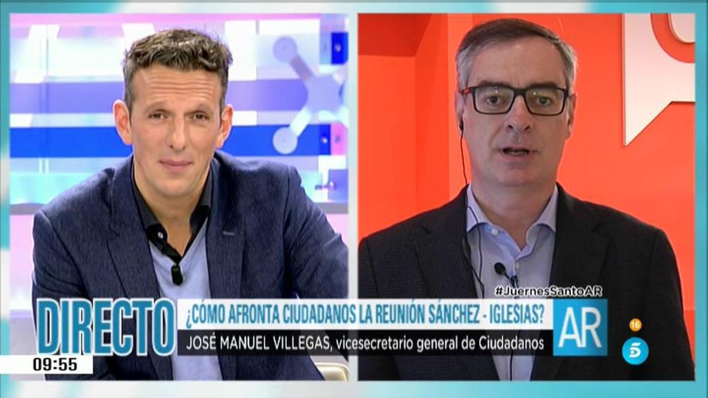 Villegas: "Si PSOE se tira al monte y pacta con Podemos, C's estará en la oposición"