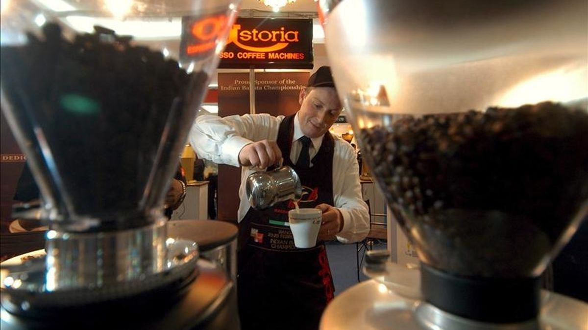 En la imagen, un camarero preparando una taza de café. EFE/Archivo