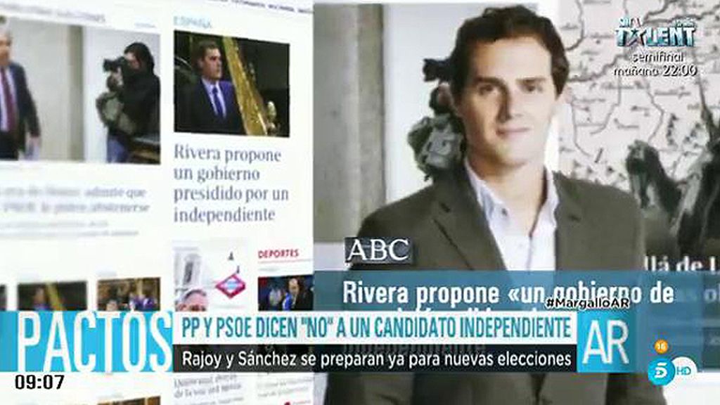 PP y PSOE rechazan la propuesta hecha por Albert Rivera en el plató de 'AR'