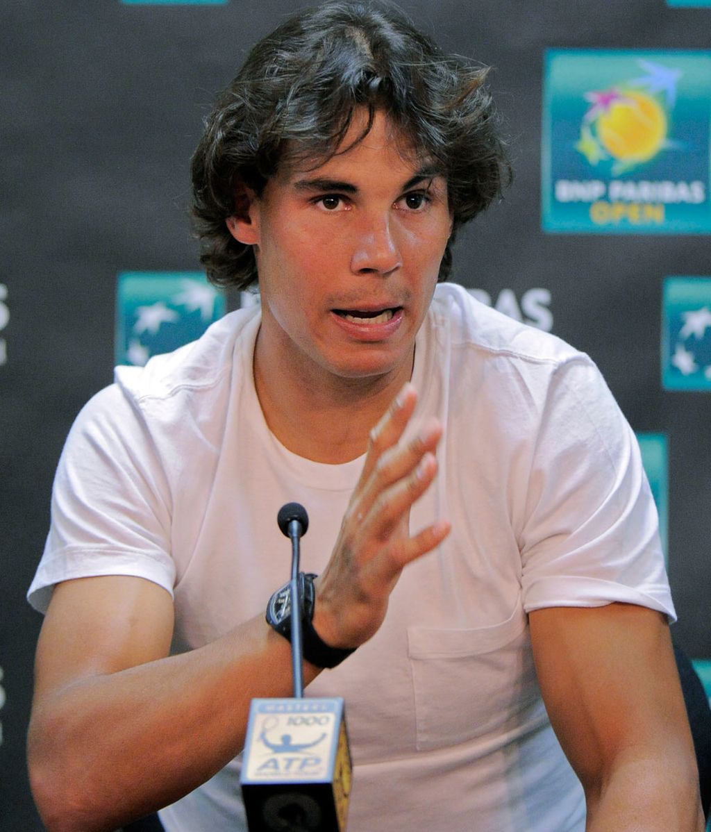 Rafa Nadal durante una rueda de prensa previa al torneo de Indian Wells Rafa Nadal durante una rueda de prensa previa al torneo de Indian Wells