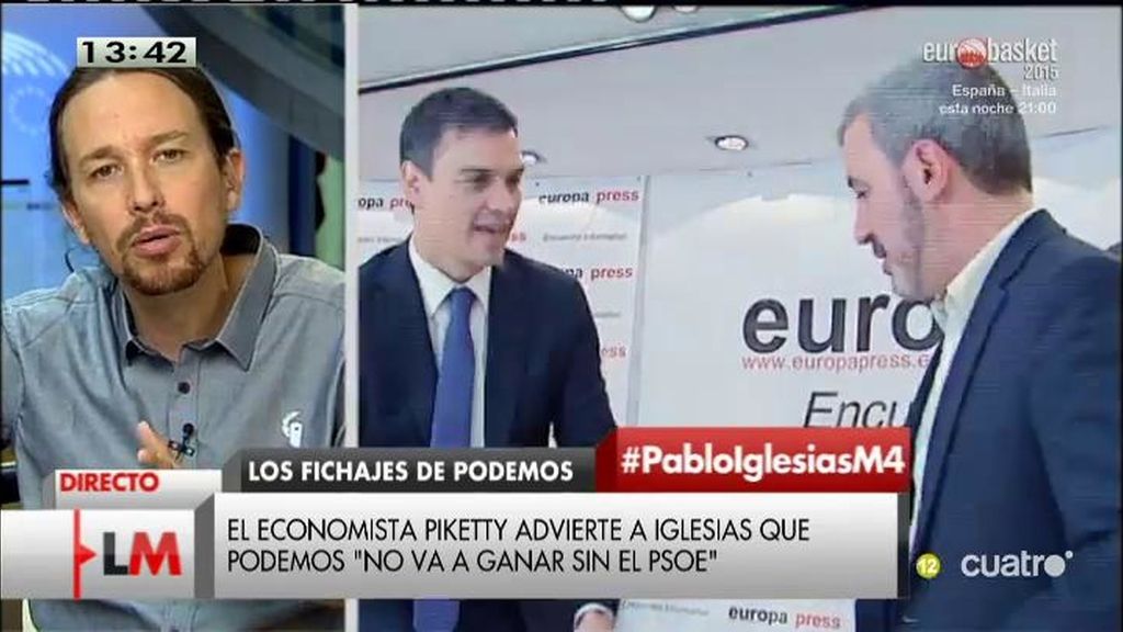 Pablo Iglesias: "El PSOE cambia cuando Podemos está por encima"