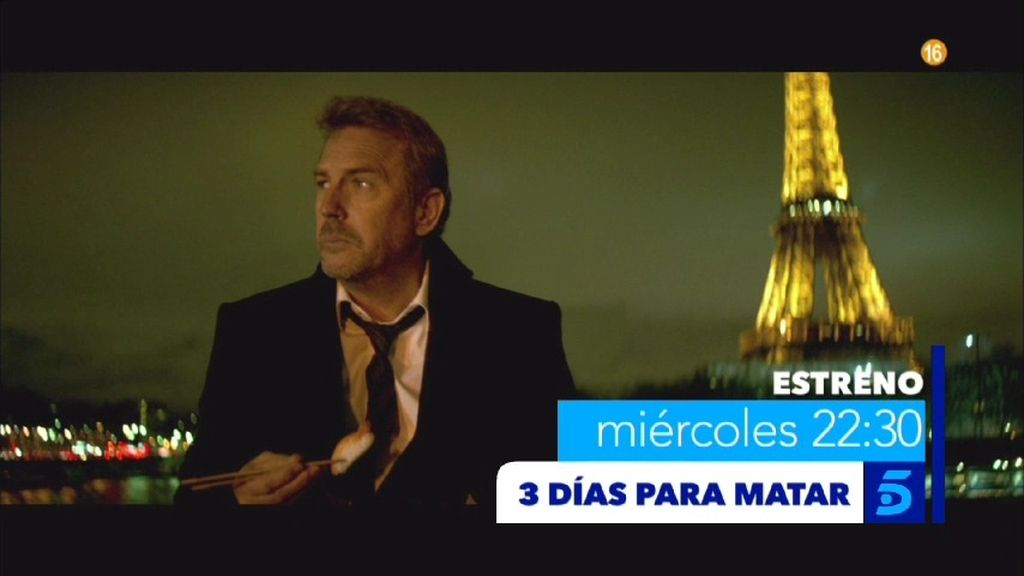'Tres días para matar', el miércoles a las 22.30 horas en Telecinco