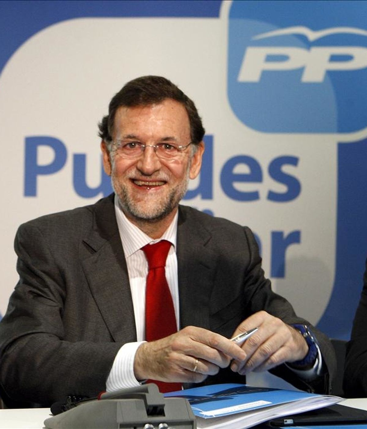 El presidente del Partido Popular, Mariano Rajoy, durante la inauguración del Foro Europeo "Reformas Presupuestaria y Agraria" que el partido ha organizado hoy en Madrid. EFE