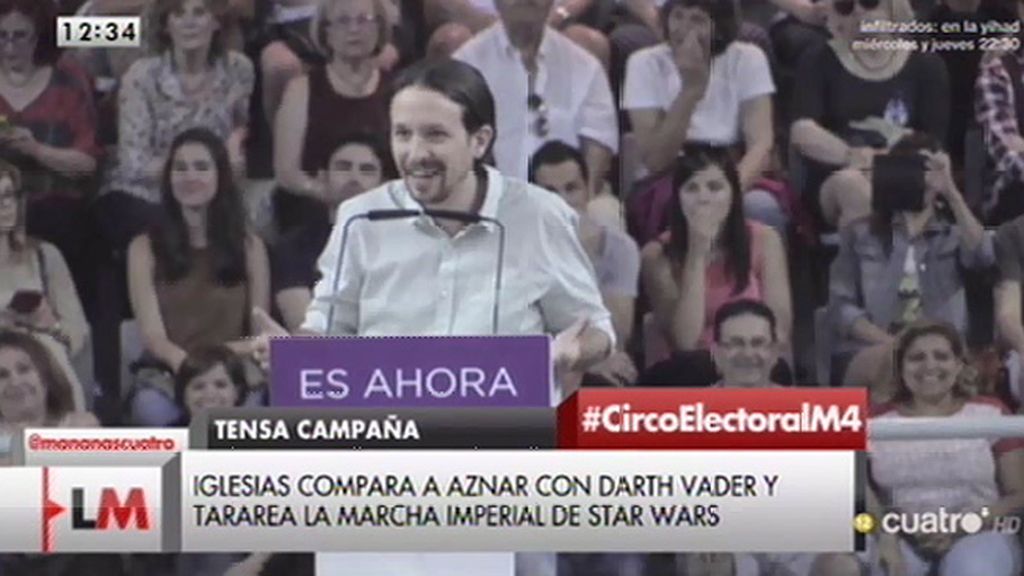 Pablo Iglesias, de Aznar: “Pasará a la historia como una caricatura de Darth Vader”