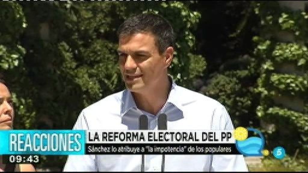 Sánchez: "La reforma de la ley electoral es un  intento de imponer su ley por miedo"