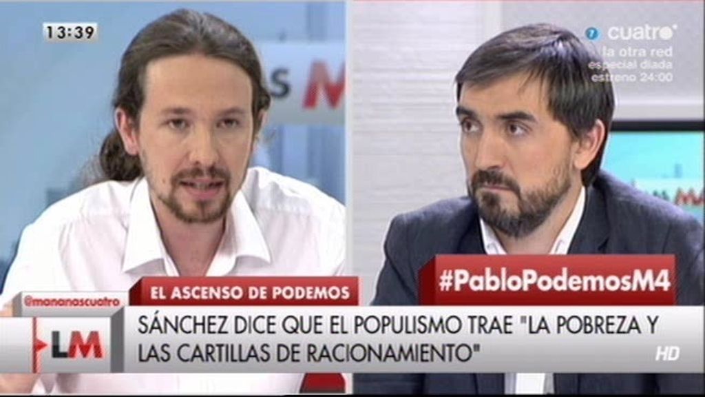 Pablo Iglesias: "Pedro Sánchez utiliza para atacar a Podemos palabra por palabra el discurso del PP"