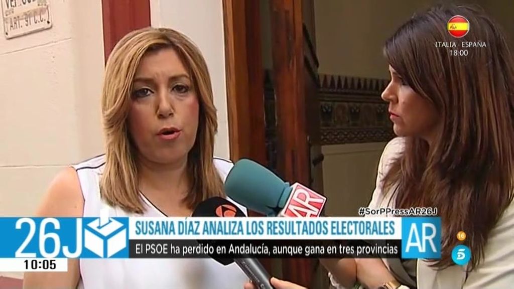 Díaz: “Estoy contenta, al menos, hemos ganado en tres provincias andaluzas”