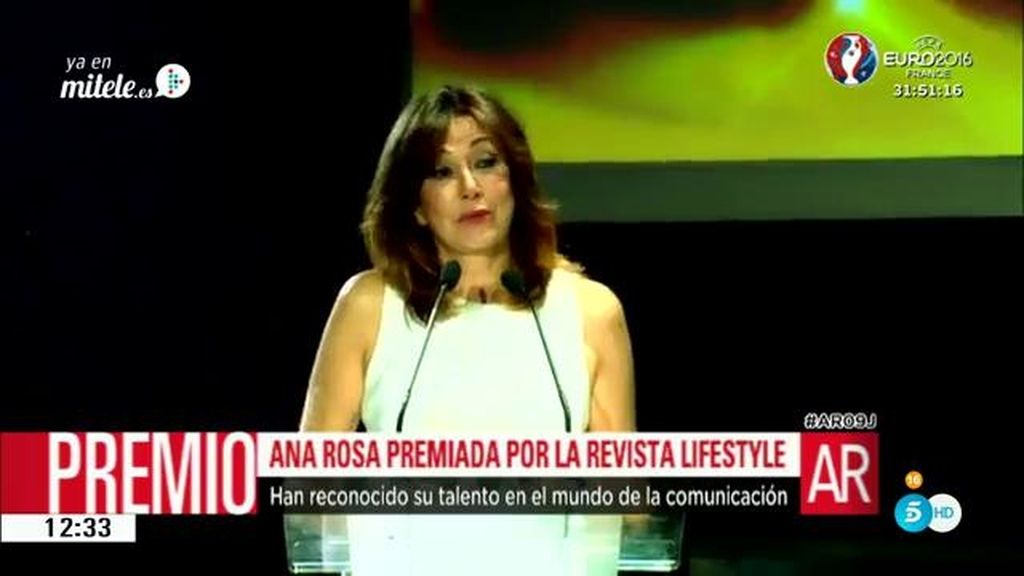 Ana Rosa, premiada por la revista 'Lifestyle'