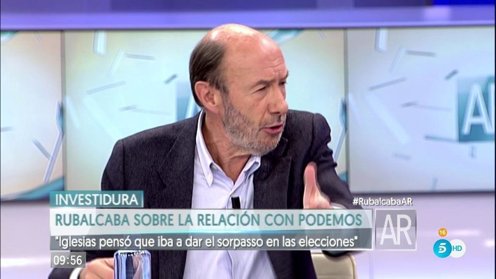 Rubalcaba: "Lo único que quiere Pablo Iglesias es ganar al PSOE"