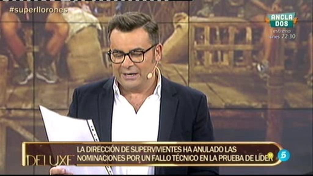 Jorge Javier anuncia que se anulan las votaciones de 'Supervivienes'