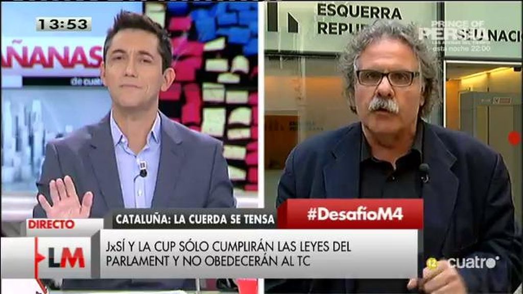 Joan Tardà: "No es el debate de la ruptura sino el debate de la afirmación democrática"