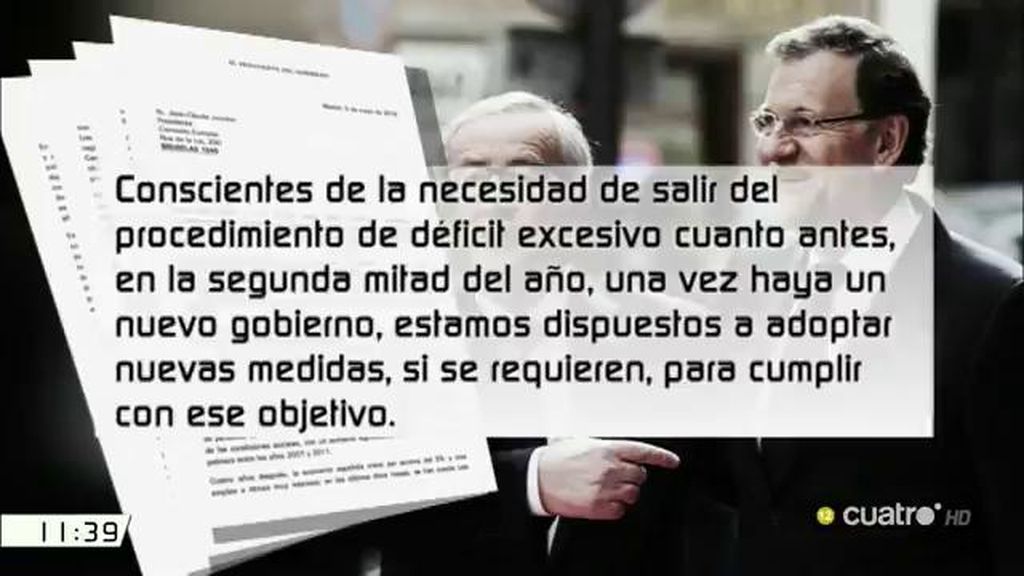 La carta en que Rajoy señala su "compromiso" con el cumplimiento de las reglas “del pacto de estabilidad y crecimiento”