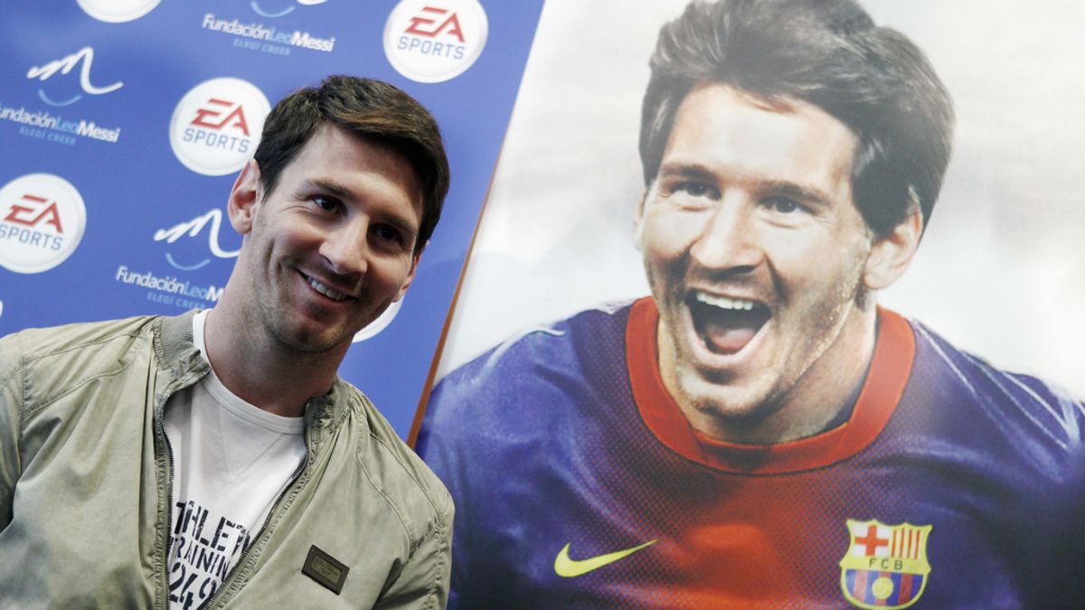Leo Messi en la presentación del videojuego "FIFA 13" en el Camp Nou Leo Messi en la presentación del videojuego "FIFA 13" en el Camp Nou
