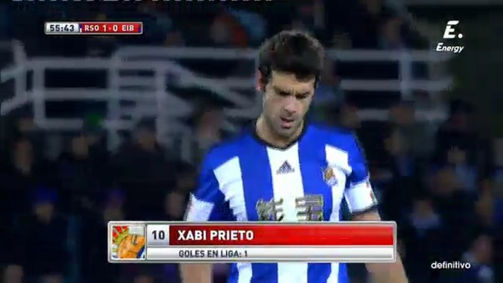 Xabi Prieto peinó un balón preciso para dar la victoria a la Real Sociedad frente al Eibar