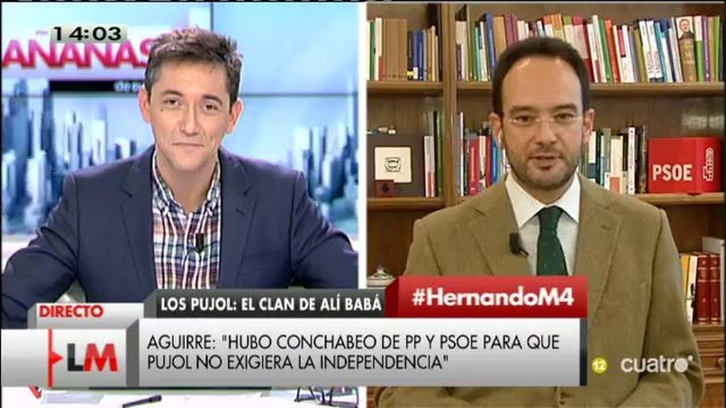 Antonio Hernando, de Esperanza Aguirre: “Seguramente es la dirigente del PP que más imputados ha llevado en las listas”