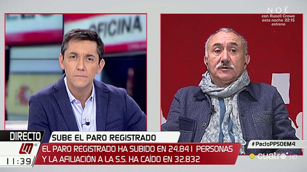 José Álvarez, UGT: "Con nosotros nadie ha contado para subir el salario mínimo"
