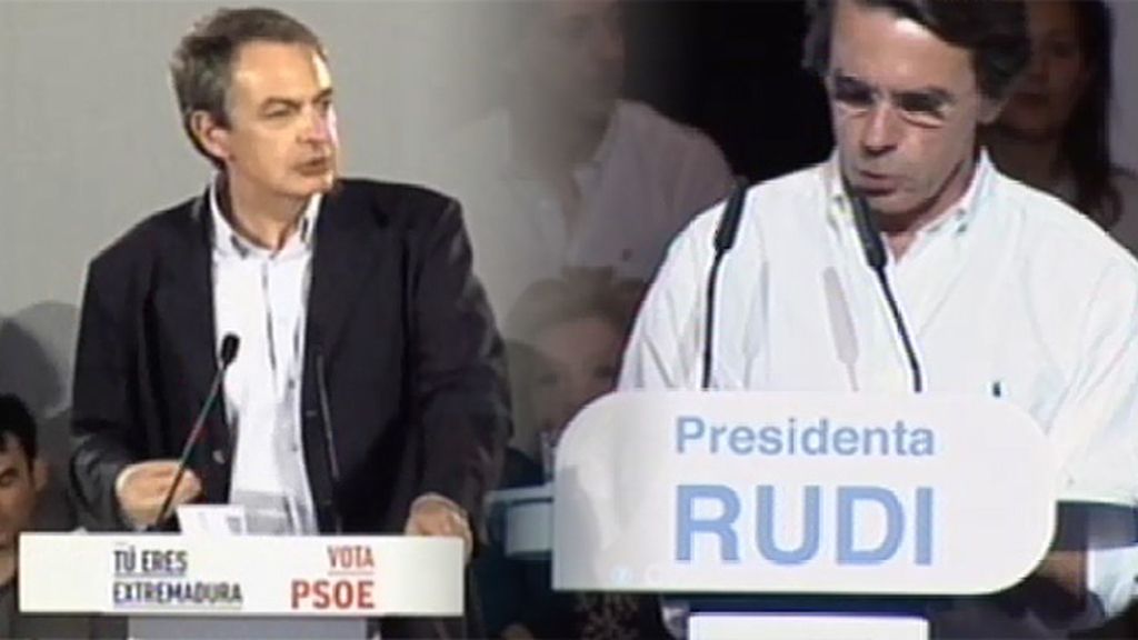 José María Aznar y José Luis Rodríguez Zapatero aparecen en campaña
