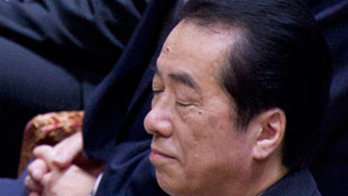 Naoto Kan, durante la cuestión de confianza en el Parlamento. Foto: EFE