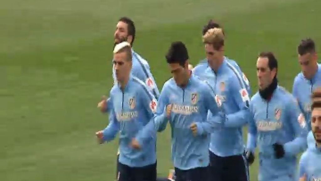 El Atlético se entrena pensando ya en el Getafe en Liga