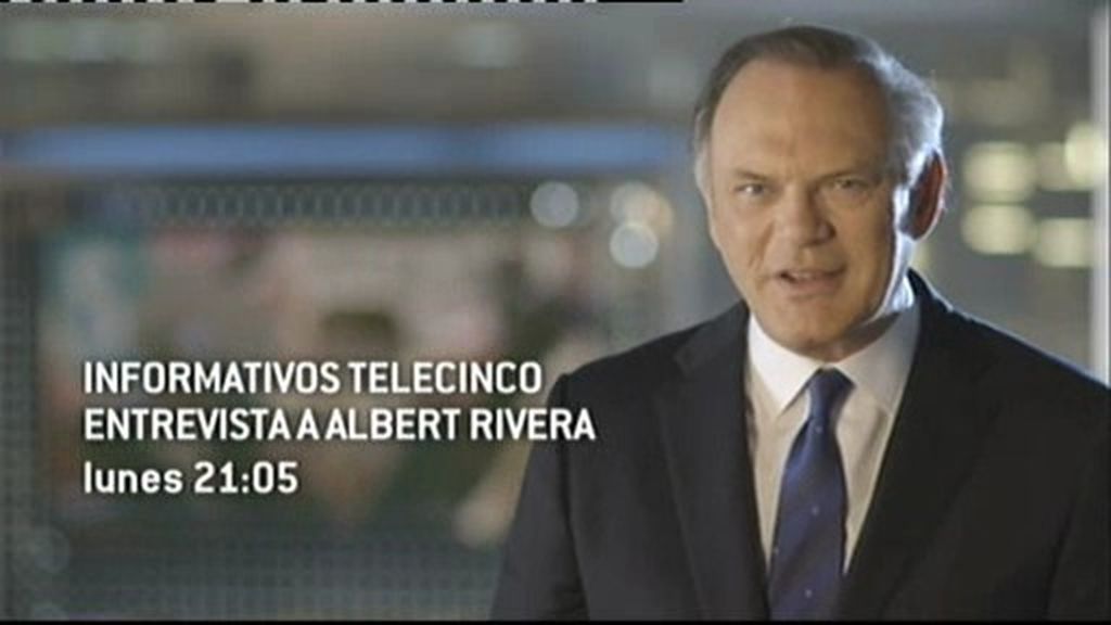 Pedro Piqueras entrevista a Albert Rivera este lunes en Informativos Telecinco