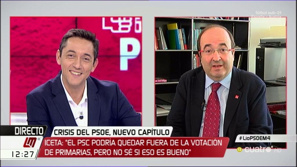 Miquel Iceta habla sobre su relación con el PSOE: "Pueden llevarse peor o mejor con el PSC, pero siguen siendo hermanos"