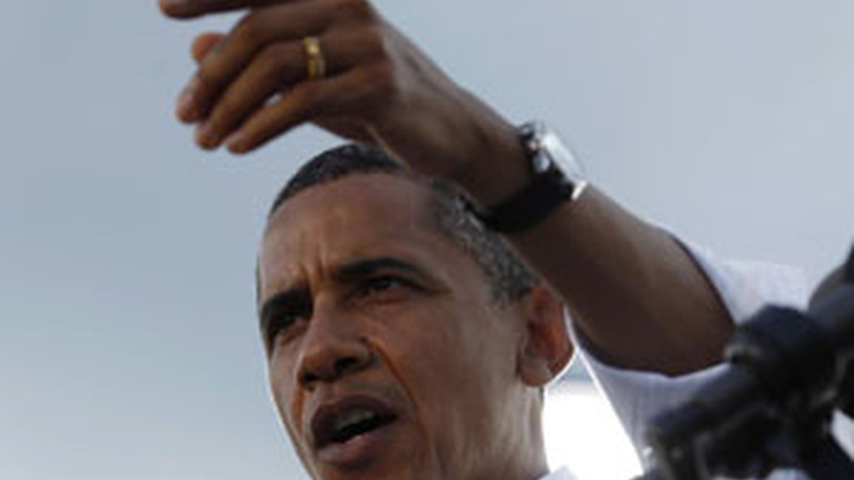 Obama habla en público en Alpha, Illinois. Foto: Reuters